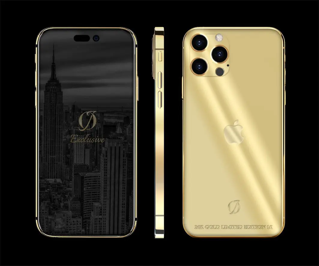 24k gold Iphone 14 pro custom