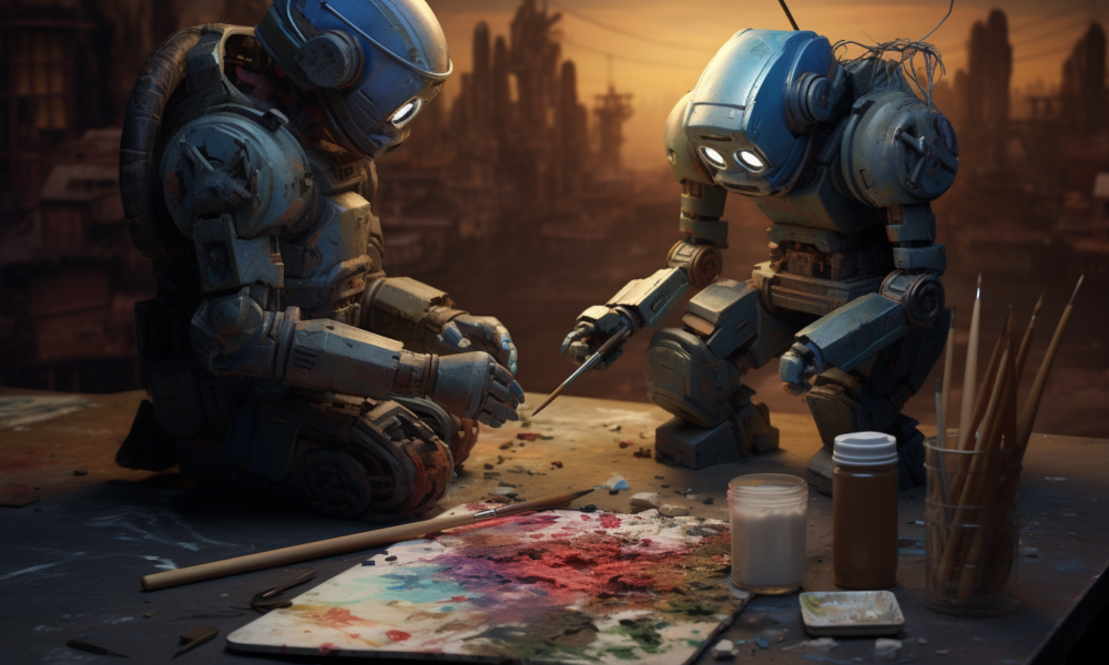 omaralshal Robot drawing a paint about the world map 2ce36db1 1369 4333 8cd7 e336cbbf1d1f