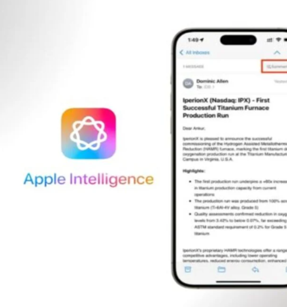 تلخيص رسائل البريد الإلكتروني باستخدام الذكاء الاصطناعي في iOS 18.1