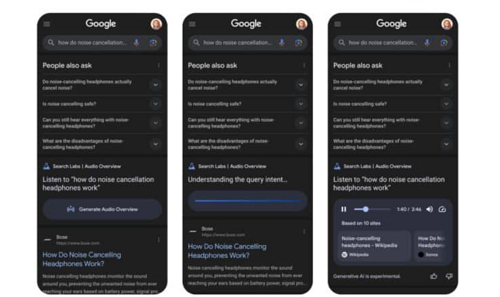 جوجل تختبر تجربة صوتية جديدة للبحث ملخصات تفاعلية مدعومة بالذكاء الاصطناعي
