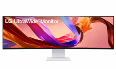 شاشة LG UltraWide 49U950A W الجديدة تجربة عرض واسعة مع تصميم بسيط وانحناء طفيف