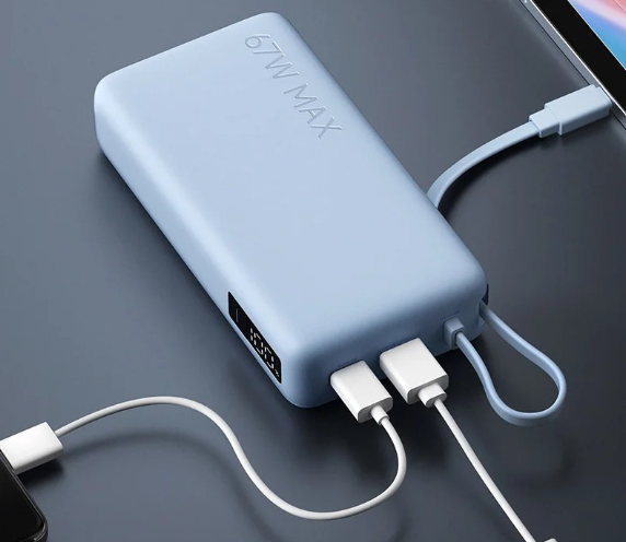 شاومي تكشف عن بنك طاقة جديد بقدرة 67 واط وسعة 20000 مللي أمبير مع كابل مدمج