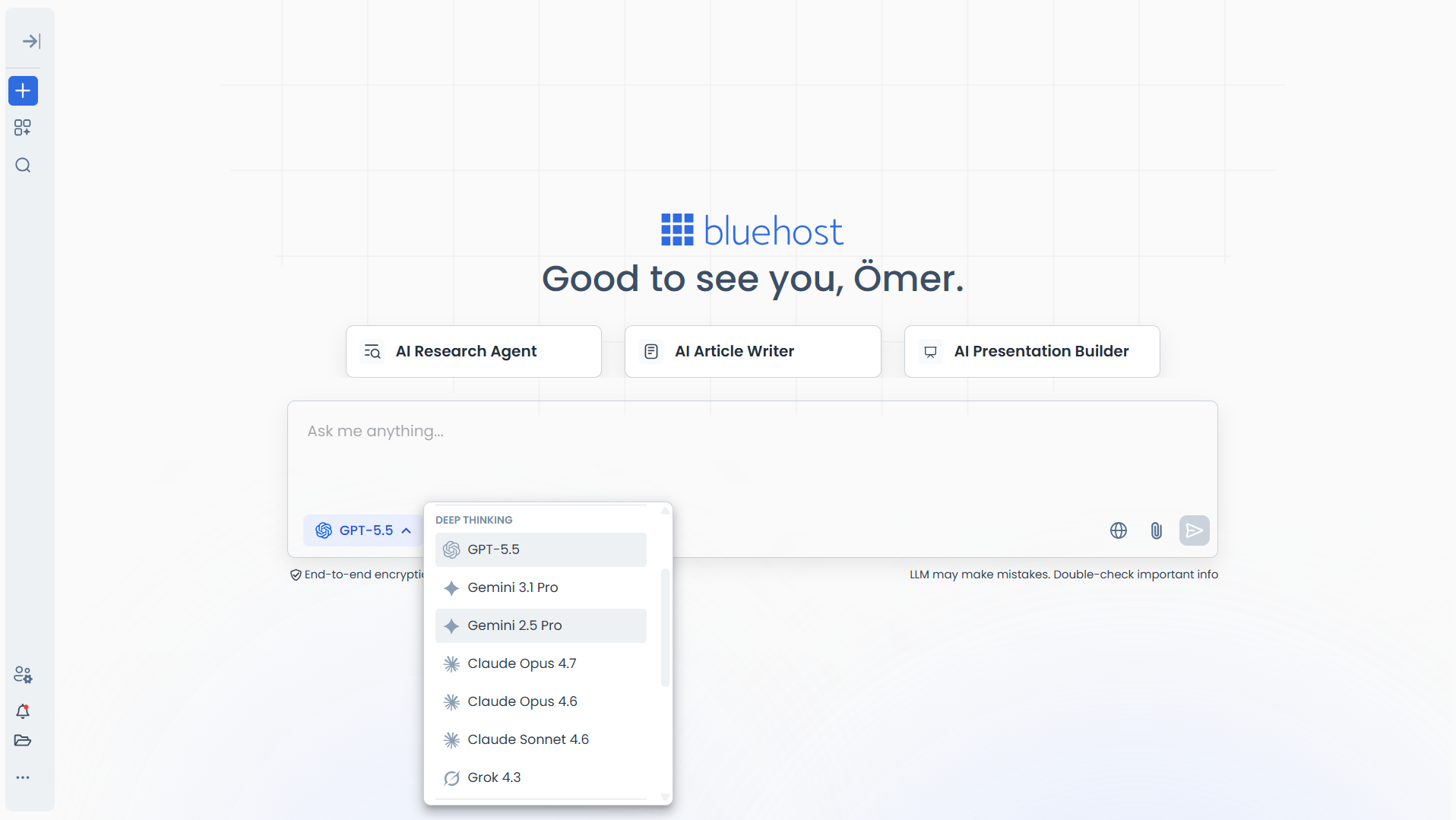 مقارنة بين ChatGPT و Gemini و Claude داخل أداة بلوهوست