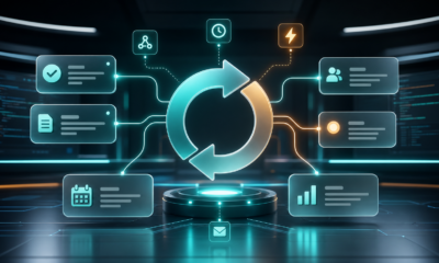 واجهة مستقبلية تمثل Linear Loops لأتمتة المهام المتكررة داخل فرق التطوير