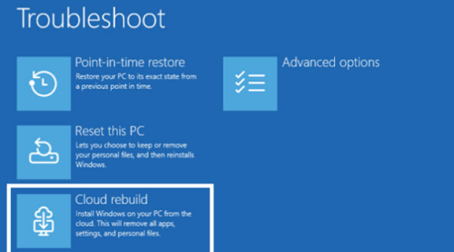 مايكروسوفت تطور Cloud Rebuild حل سحابي لإنقاذ أجهزة ويندوز 11 المتوقفة