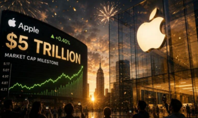 القيمة السوقية لشركة آبل تتجاوز 5 تريليونات دولار في إنجاز تاريخي غير مسبوق