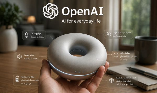 جهاز OpenAI الجديد بتصميم «دونات».. أول خطوة نحو عصر جديد للأجهزة الذكية 46 جهاز OpenAI الجديد بتصميم «دونات».. أول خطوة نحو عصر جديد للأجهزة الذكية