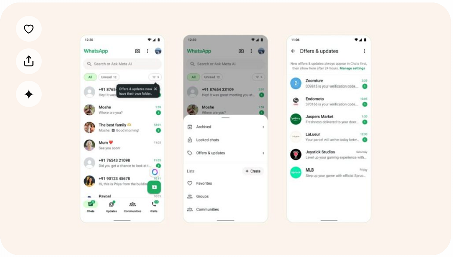 واتساب يطور تنظيم الرسائل عبر مجلد جديد لتجميع إشعارات الشركات